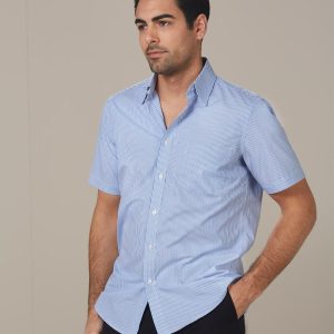 Shiny - M7231 - M7231 Men's Balance Stripe Short Sleeve Shirt