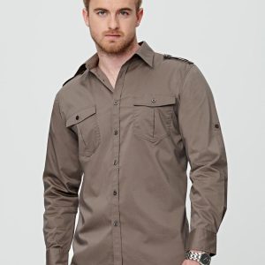Shiny - M7912 - M7912 Men's Long Sleeve Military Shirt