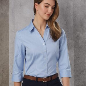 Shiny - M8040Q - M8040Q Women's CVC Oxford 3/4 Sleeve Shirt