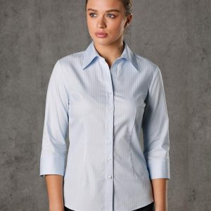 Shiny - M8100Q - M8100Q Women's Self Stripe 3/4 Sleeve Shirt
