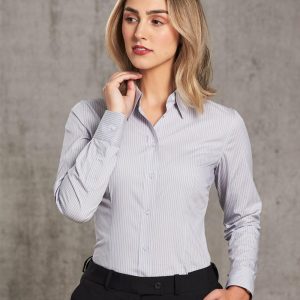 Shiny - M8200L - M8200L Women's Ticking Stripe Long Sleeve Shirt