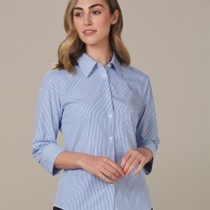 Shiny - M8233 - M8233 Women's Balance Stripe 3/4 Sleeve Shirt