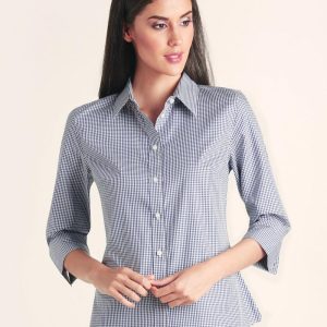 Shiny - M8320Q - M8320Q Ladies’ Multi-Tone Check 3/4 Sleeve Shirt