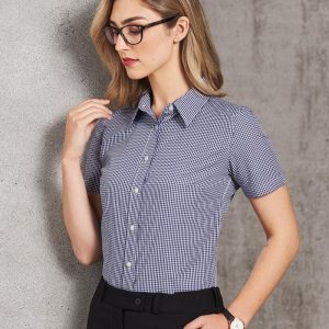 Shiny - M8320S - M8320S Ladies’ Multi_Tone Check Short Sleeve Shirt