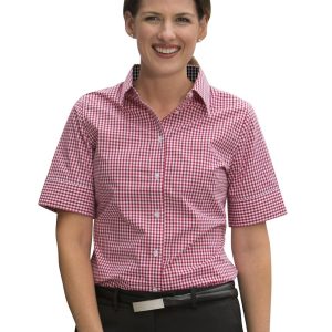 Shiny - M8330S - M8330S Ladies’ Gingham Check Short Sleeve Shirt