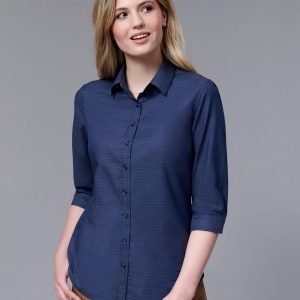 Shiny - M8400Q - M8400Q ASCOT LADIES 3/4 SLEEVE DOT JACQUARD STRETCH SHIRT