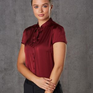 Shiny - M8810 - M8810 Women's Tie Neck Blouse