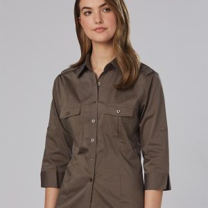 Shiny - M8913 - M8913 Women's 3/4 Sleeve Military Shirt
