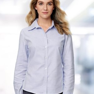 Shiny - M8922 - M8922 Ladies’ Dot Contrast Long Sleeve Shirt