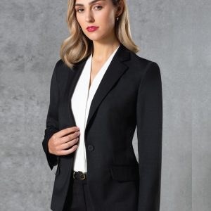 Shiny - M9201 - M9201 Ladies’ Wool Blend Stretch One Button Cropped Jacket