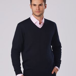 Shiny - M9502 - M9502 Men's V-Neck Long Sleeves Jumper