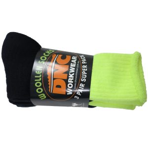 DNC Workwear - DNC-S105 - HiVis 2 Tone Woolen Socks - 3 pair pack