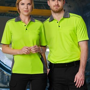 Shiny - SW79 - SW79 UNISEX HI-VIS BAMBOO CHARCOAL VENTED SS POLO