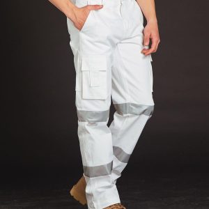 Shiny - WP18HV - WP18HV Mens White Safety pants with Biomotion Tape Configuration