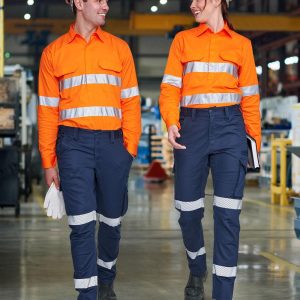 Shiny - WP26HV - WP26HV UNISEX COTTON STRETCH RIP-STOP WORK PANTS WITH SEGMENTED TAPE