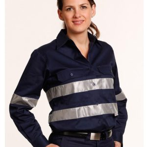 Shiny - WT08HV - WT08HV WOMEN'S COTTON DRILL WORK SHIRT WITH 3M TAPES
