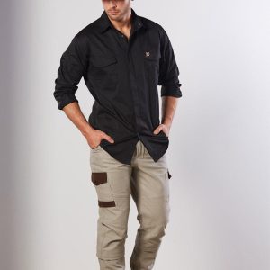 Shiny - WT10 - WT10 MENS STRETCH WORK SHIRT WITH 2 FRONT FLAP POCKETS