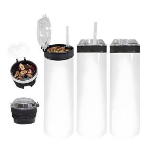 Sublimation 20oz Skinny Tumbler with snack lid