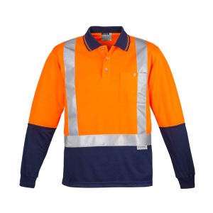 Syzmik - ZH234 - Mens Hi Vis Spliced Long Sleeve Polo - Shoulder Taped