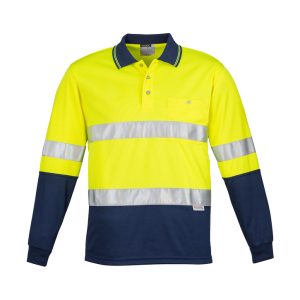 Syzmik - ZH235 - Mens Hi Vis Spliced Long Sleeve Polo - Hoop Taped