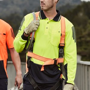 Syzmik - ZH310 - Mens Hi Vis Flux Long Sleeve Polo