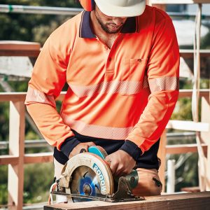 Syzmik - ZH530 - Unisex Hi Vis Segmented Tape Long Sleeve Polo