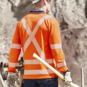 Syzmik - ZH690 - Unisex Hi Vis X Back NSW Rail Long Sleeve Polo