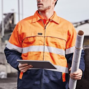 Syzmik - ZJ590 - Mens Hi Vis Cotton Drill Jacket