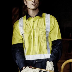 Syzmik - ZW124 - Mens Industrial Long Sleeve Shirt - Shoulder Taped