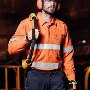 Syzmik - ZW134 - Mens FR Closed Front Hooped Taped Shirt