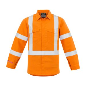 Syzmik - ZW137 - Mens Red Flame Hi Vis X Back Shirt