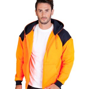 Ramo - F303HZW - Men Shoulder Contrast Zipper Hoodies - WORKWEAR