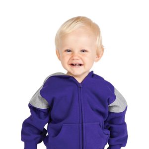 Ramo - F335ZZ - Kids Shoulder  Contrast Panel Hoodies with Zipper