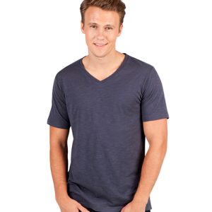 Ramo - T918TV - Men's  / Unisex Raw Cotton Wave  V Neck T-shirt